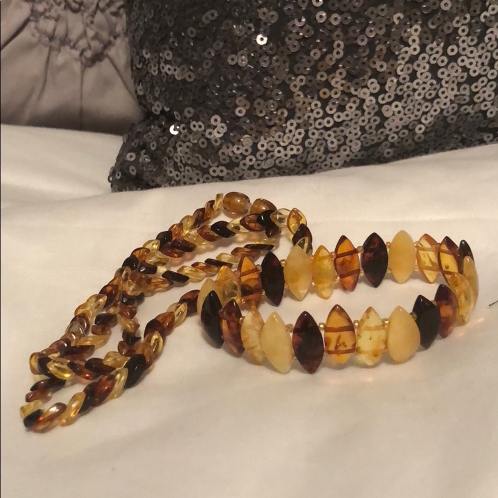 Beautiful Russian Amber Jewelry Set